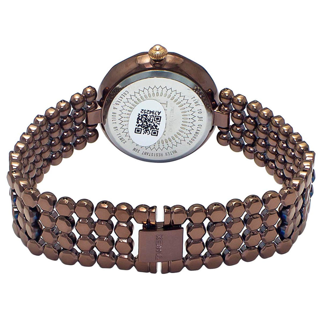 Timex Fria Women's Rose Gold Dial Round Case 2 Hands Function Watch -TWEL13908