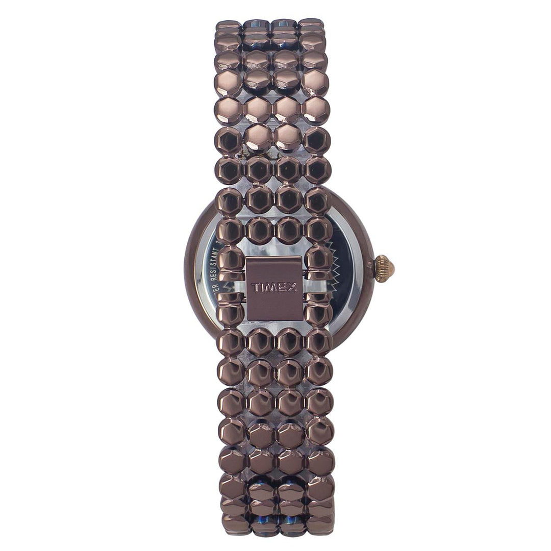 Timex Fria Women's Rose Gold Dial Round Case 2 Hands Function Watch -TWEL13908