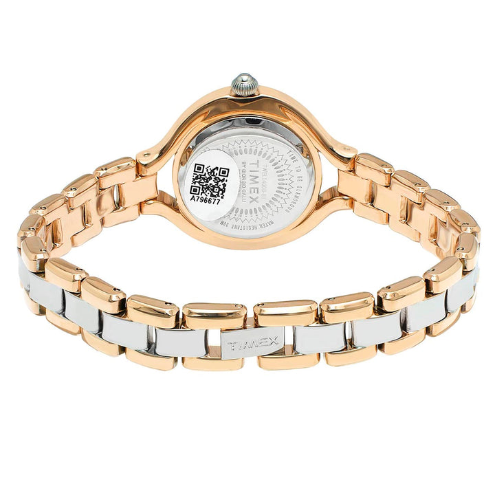 Timex Fria Women's Silver Dial Round Case 2 Hands Function Watch -TWEL14008