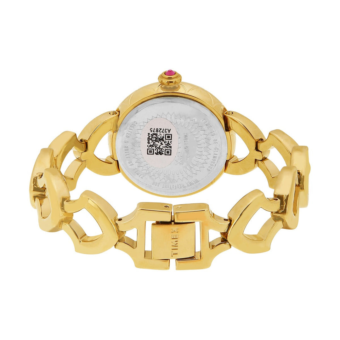 Timex Fria Women's Green Dial Round Case 2 Hands Function Watch -TWEL14200