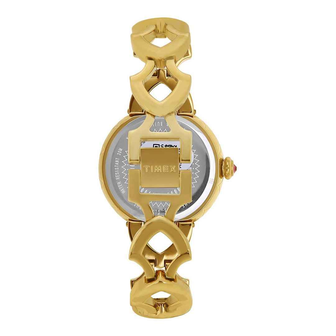 Timex Fria Women's Green Dial Round Case 2 Hands Function Watch -TWEL14200