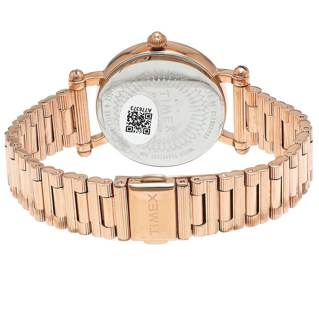 Timex Fria Women's Green Dial Round Case 2 Hands Function Watch -TWEL14303