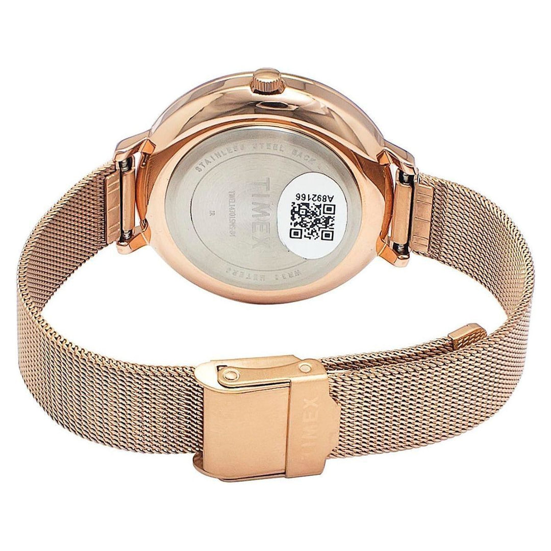 Timex Fashion Women's Rose Gold Dial Round Case 3 Hands Function Watch -TWEL14701