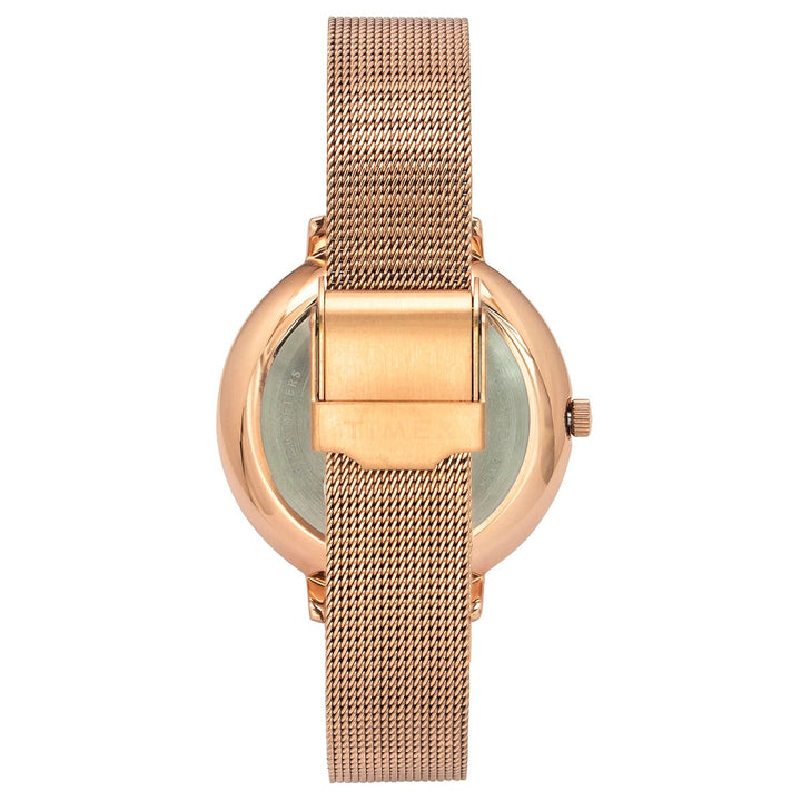 Timex Fashion Women's Rose Gold Dial Round Case 3 Hands Function Watch -TWEL14701