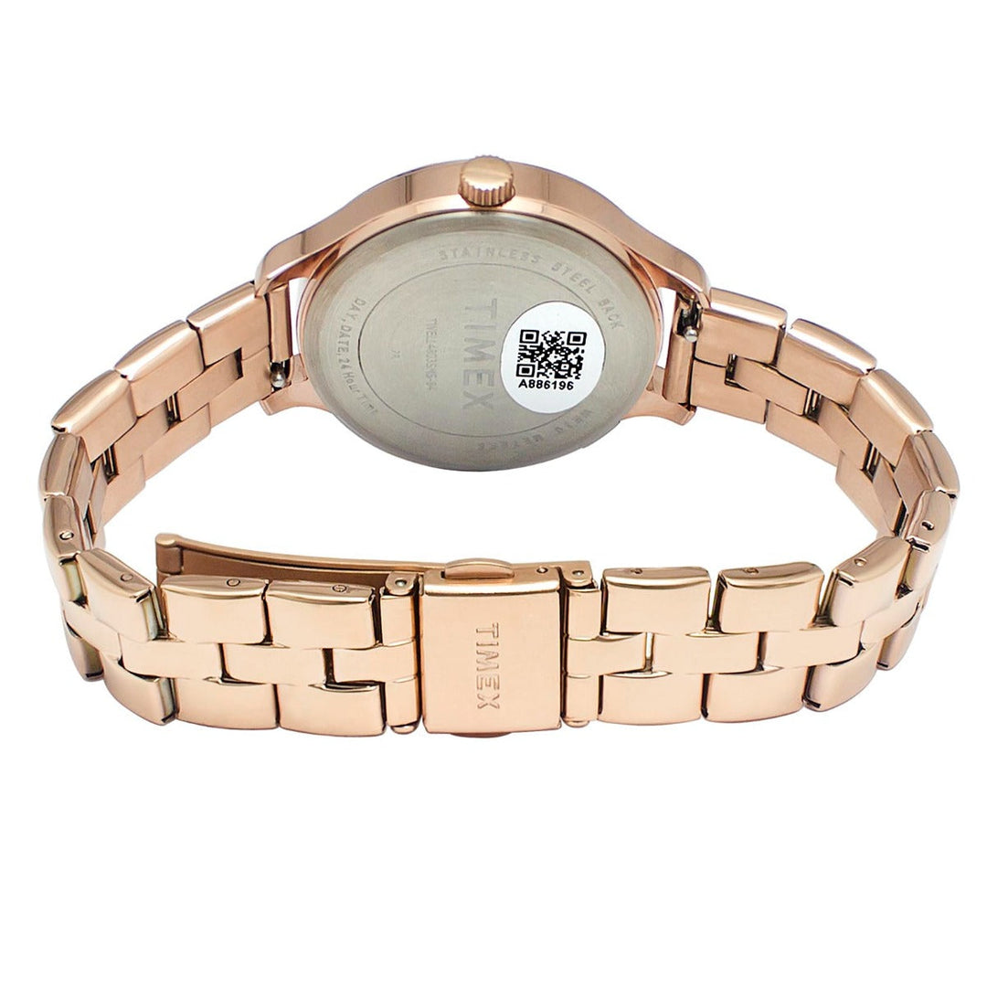 Timex Fashion Women's Rose Gold Dial Round Case Multifunction Function Watch -TWEL14803
