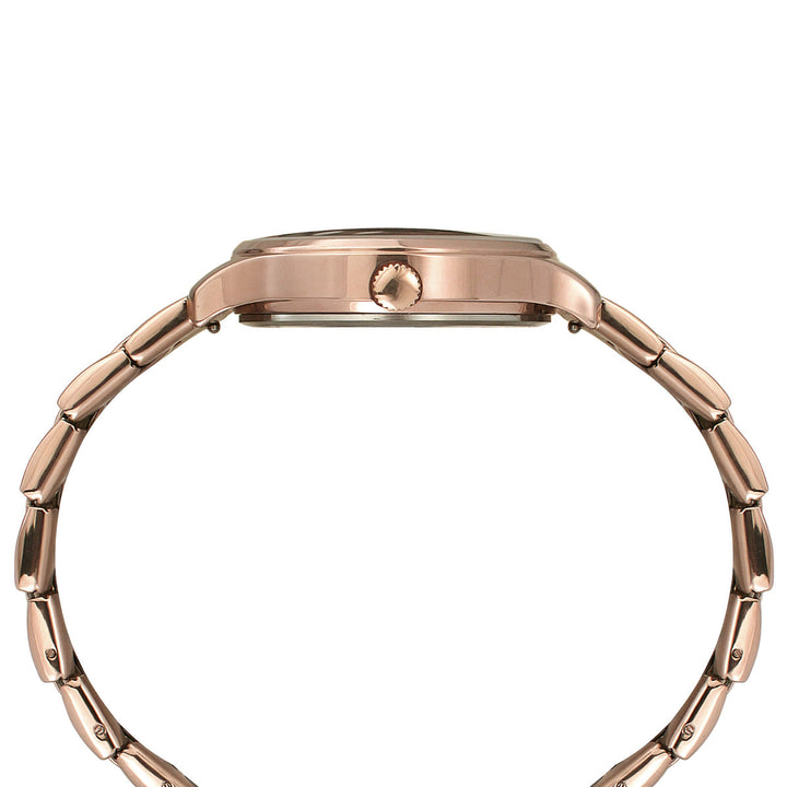 Timex Fashion Women's Rose Gold Dial Round Case Multifunction Function Watch -TWEL14814