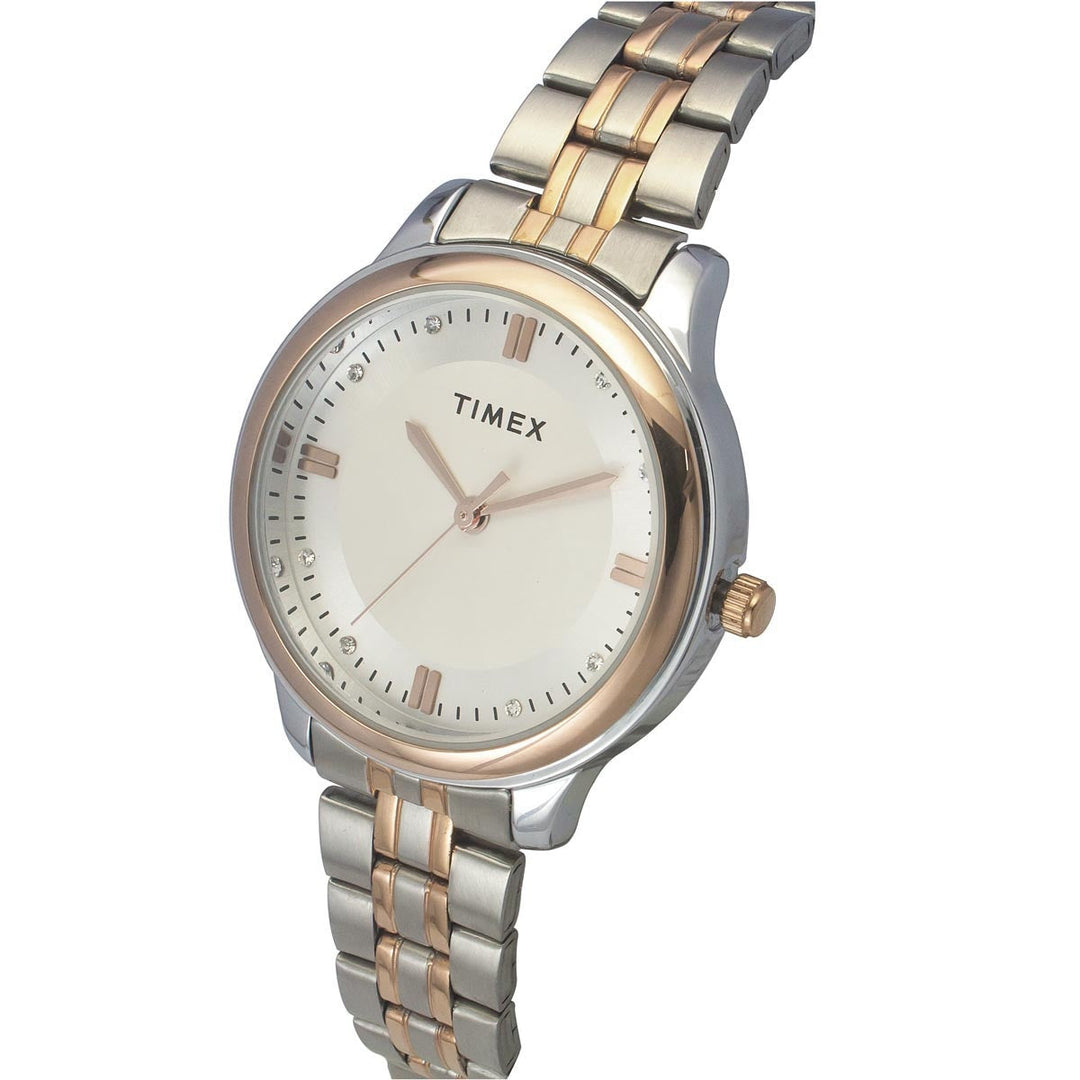 Timex 3 Hands Women Analog Silver Dial Coloured Quartz Watch, Round Dial With 30 Mm Case Width - TWEL149SMU03