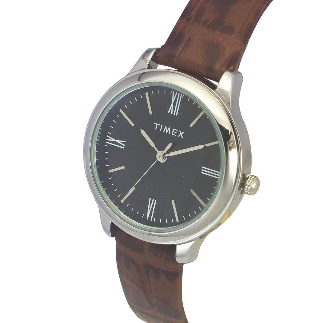 Timex 3 Hands Women Analog Black Dial Coloured Quartz Watch, Round Dial With 30 Mm Case Width - TWEL149SMU06