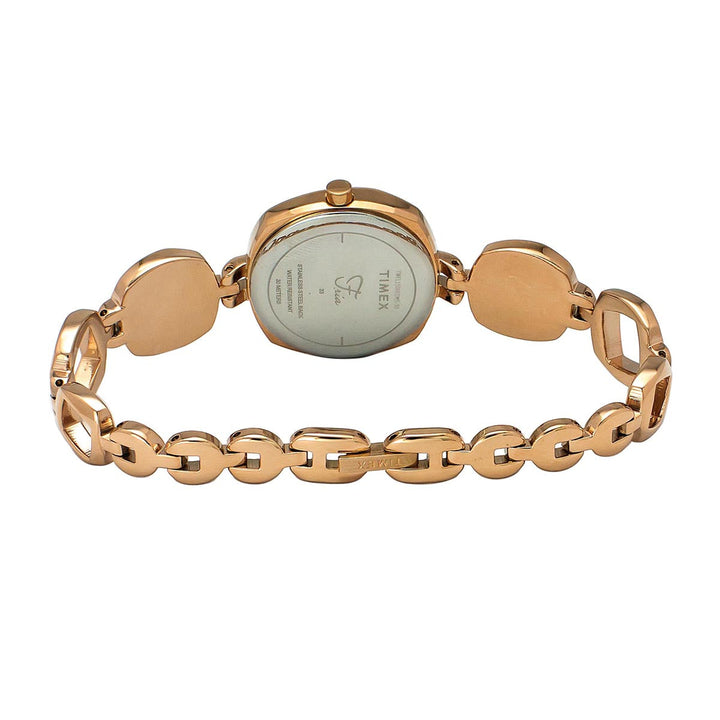 Timex Fria Women's Mother Of Pearl Dial Square Case 3 Hands Function Watch -TWEL15000