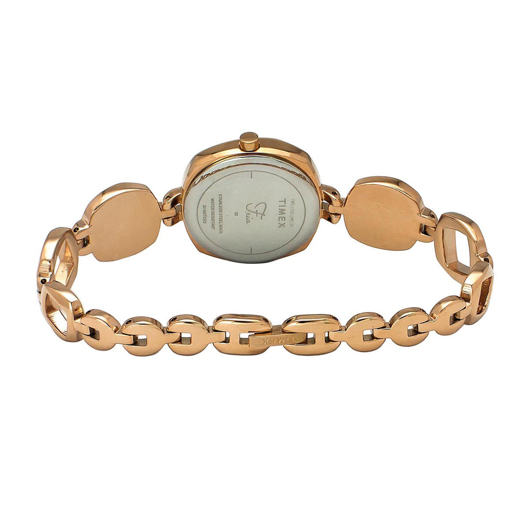 Timex Fria Women's Mother Of Pearl Dial Square Case 3 Hands Function Watch -TWEL15001