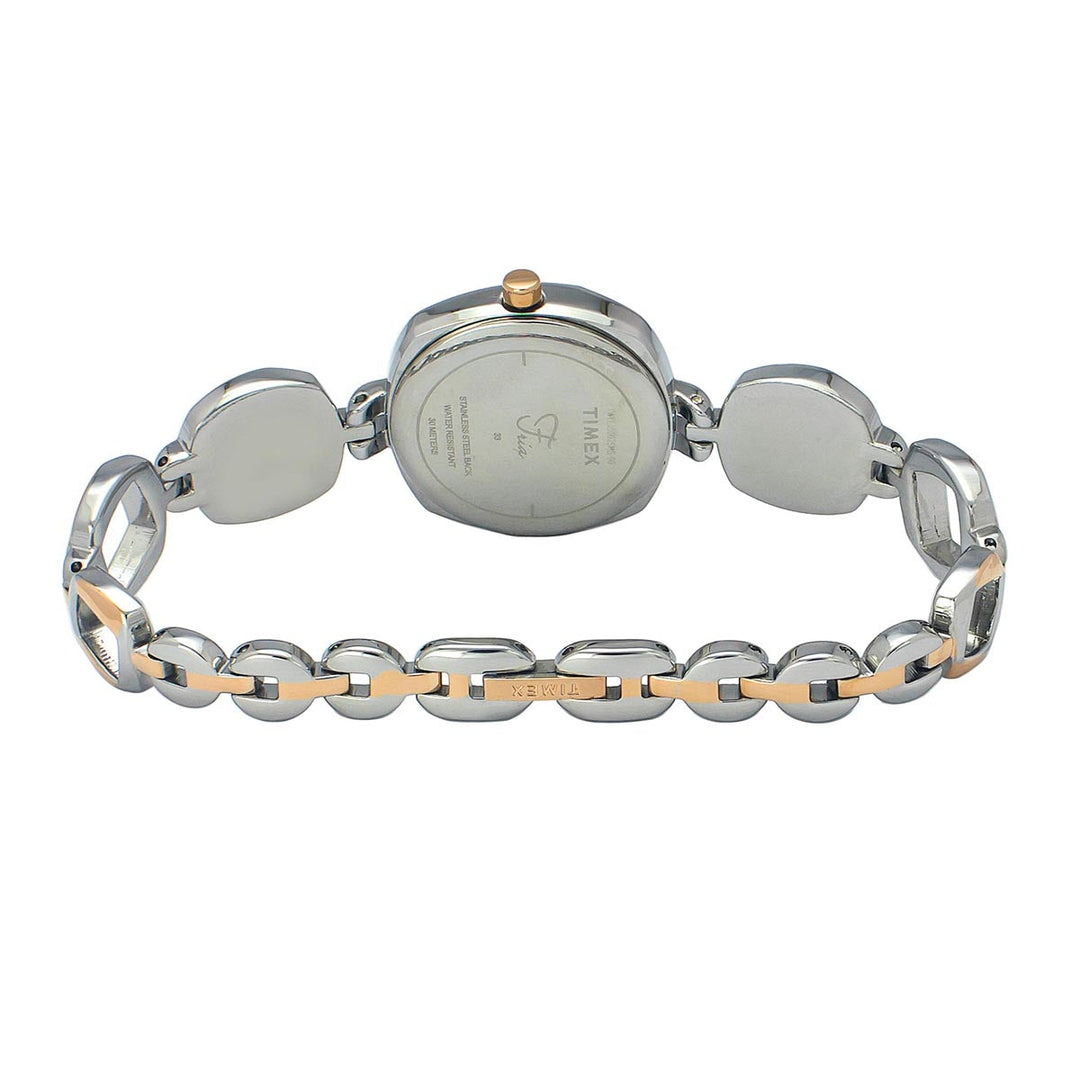 Timex Fria Women's Mother Of Pearl Dial Square Case 3 Hands Function Watch -TWEL15002