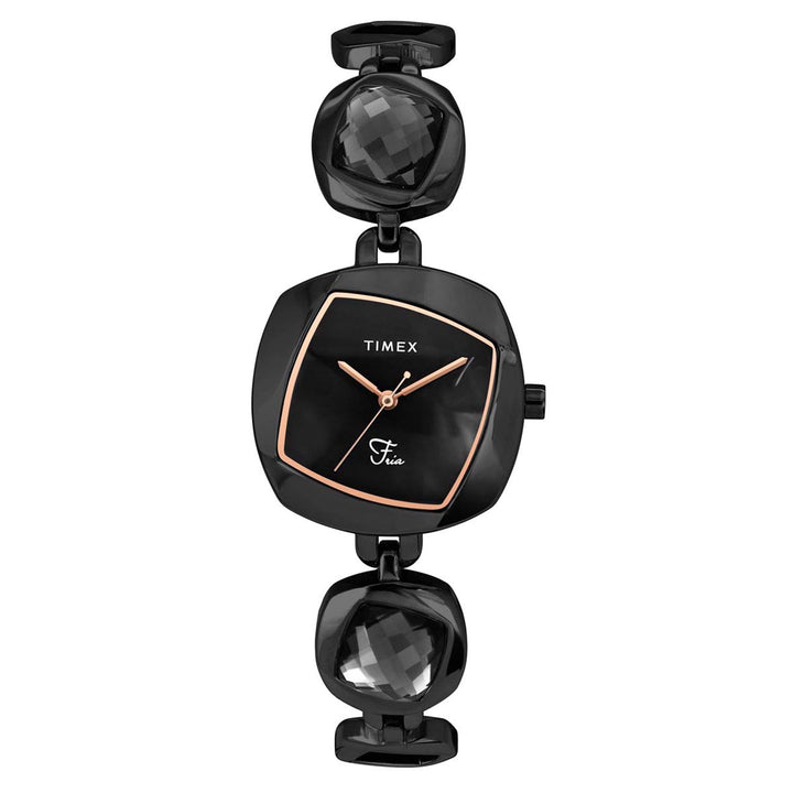 Timex Fria Women's Mother Of Pearl Dial Square Case 3 Hands Function Watch -TWEL15003