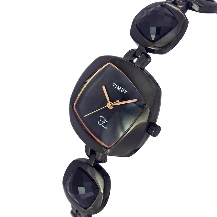 Timex Fria Women's Mother Of Pearl Dial Square Case 3 Hands Function Watch -TWEL15003