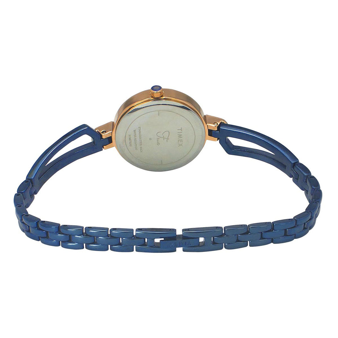 Timex Fria Women's Blue Dial Round Case 3 Hands Function Watch -TWEL15102