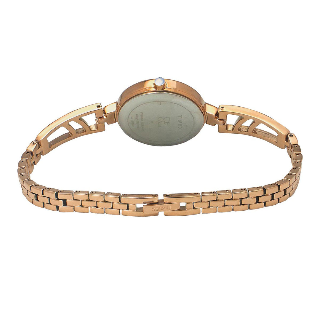 Timex Fria Women's Silver Dial Round Case 2 Hands Function Watch -TWEL15201