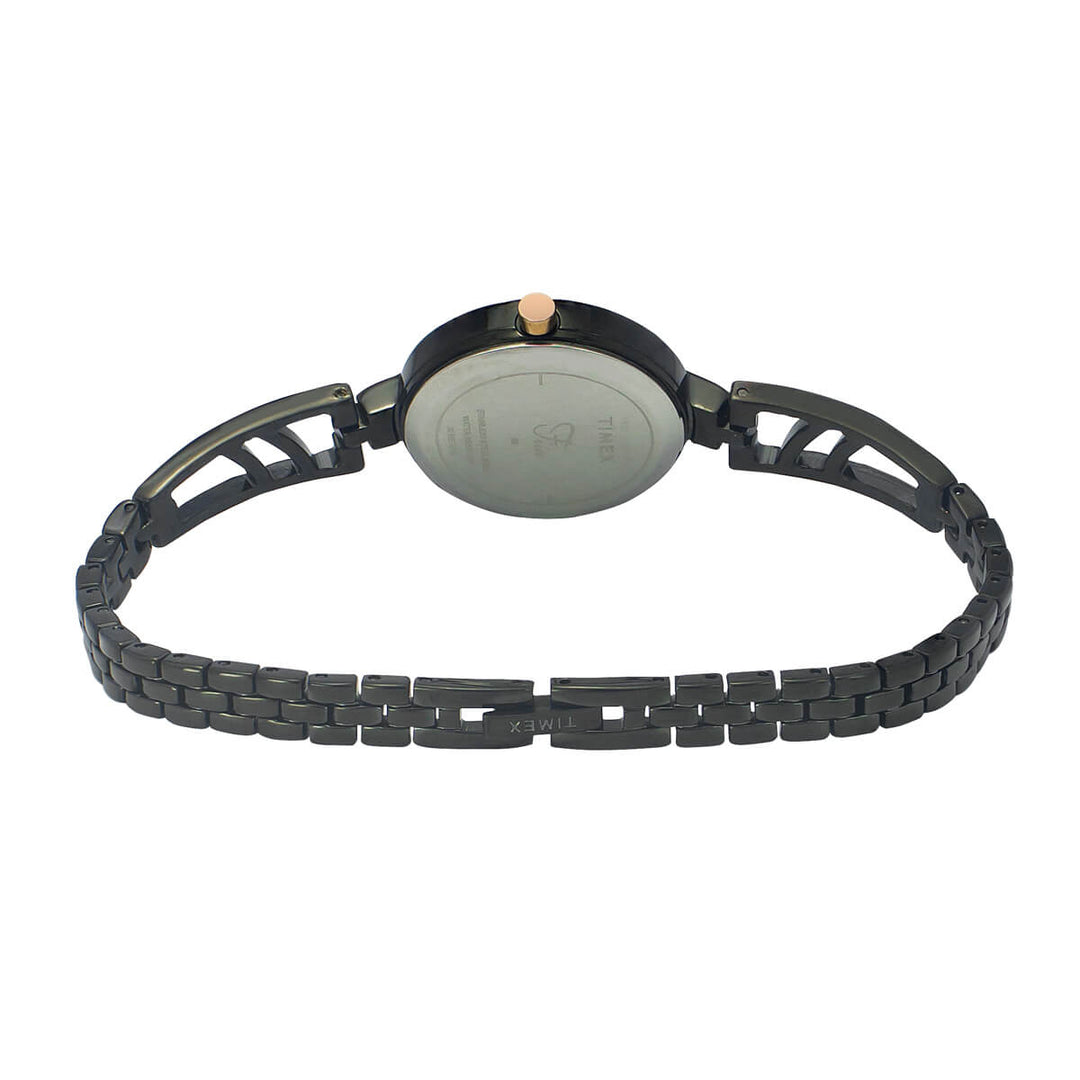 Timex Fria Women's Black Dial Round Case 2 Hands Function Watch -TWEL15205