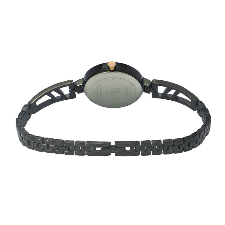 Timex Fria Women's Black Dial Round Case 2 Hands Function Watch -TWEL15205