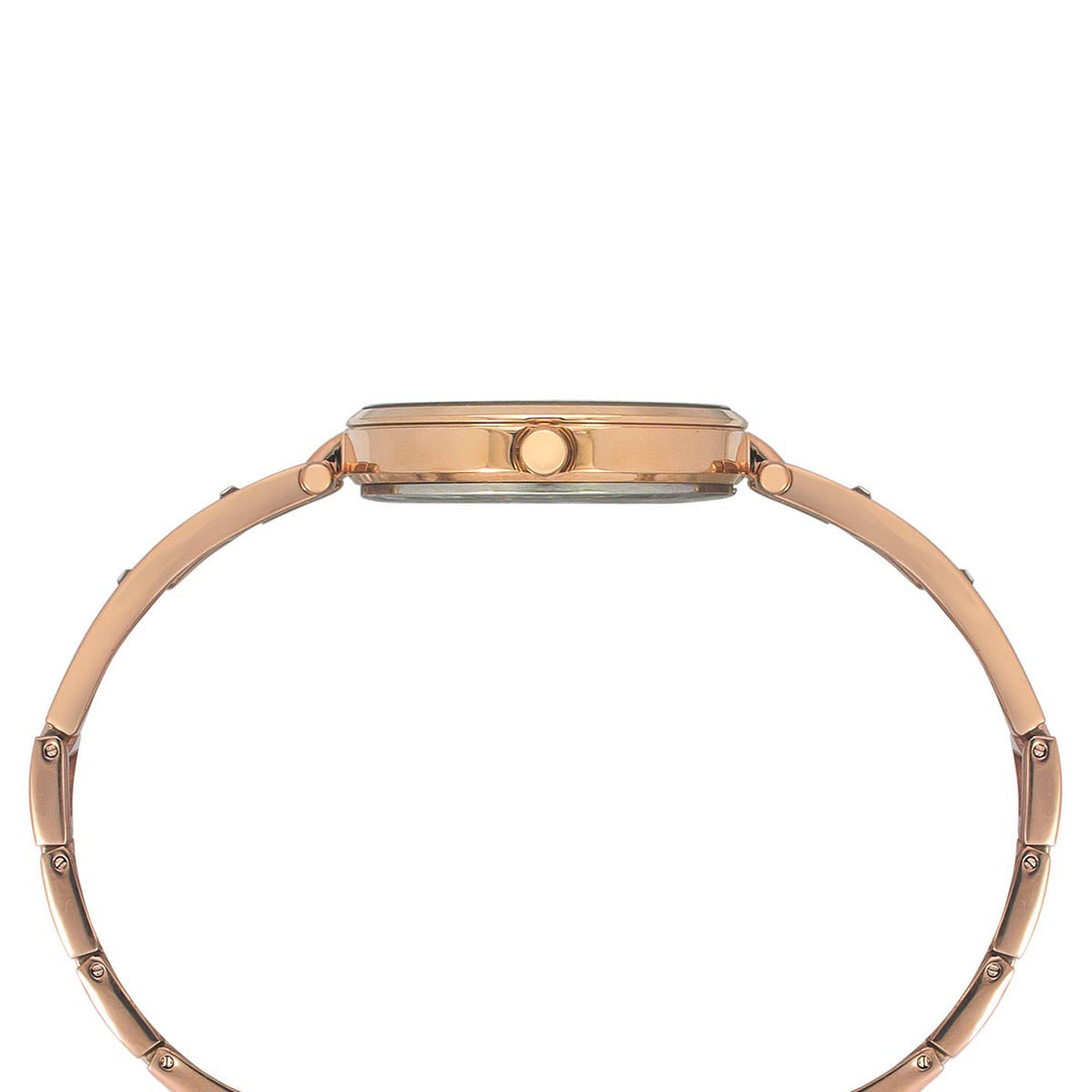 Timex Fria Women's Rose Gold Dial Round Case 3 Hands Function Watch -TWEL15300