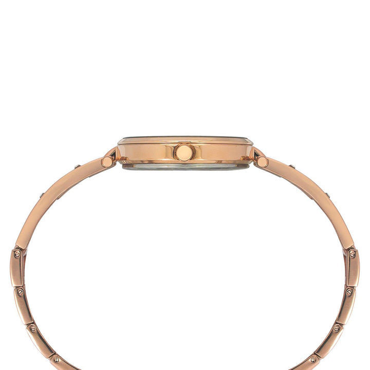 Timex Fria Women's Rose Gold Dial Round Case 3 Hands Function Watch -TWEL15300