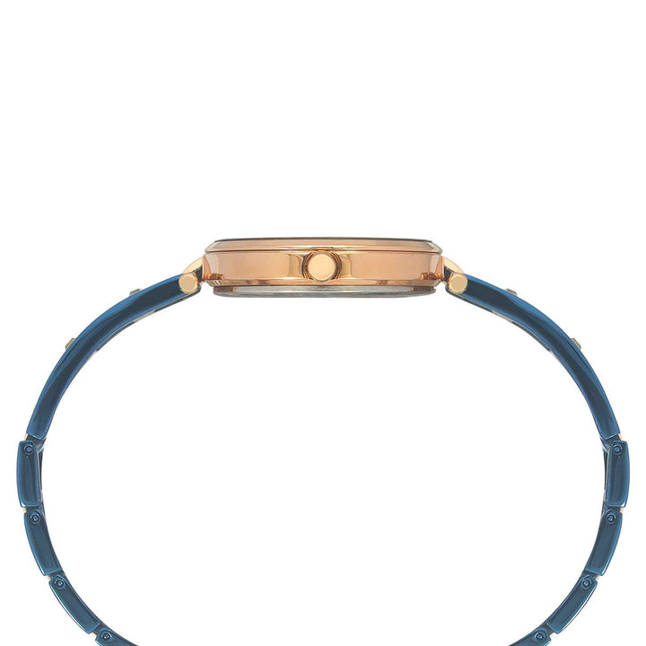 Timex Fria Women's Blue Dial Round Case 3 Hands Function Watch -TWEL15303