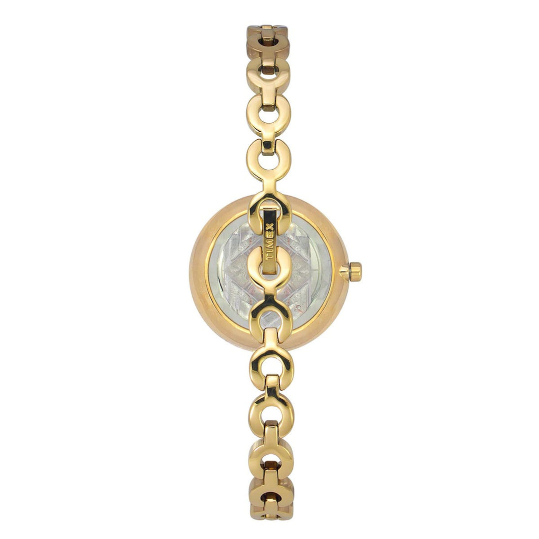 Timex Fria Women's Mother Of Pearl Dial Round Case 3 Hands Function Watch -TWEL15401