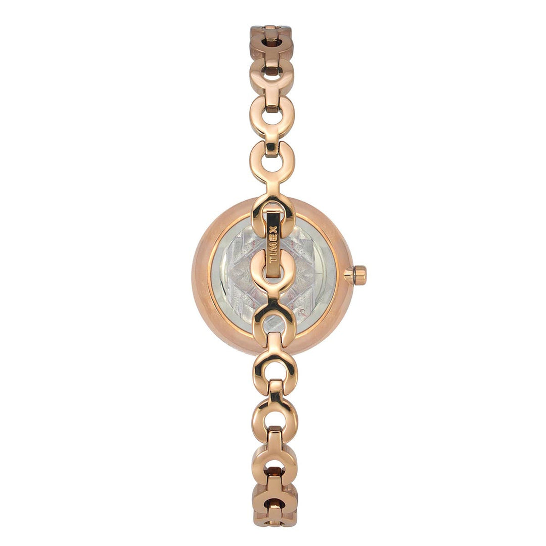 Timex Fria Women's Mother Of Pearl Dial Round Case 3 Hands Function Watch -TWEL15402