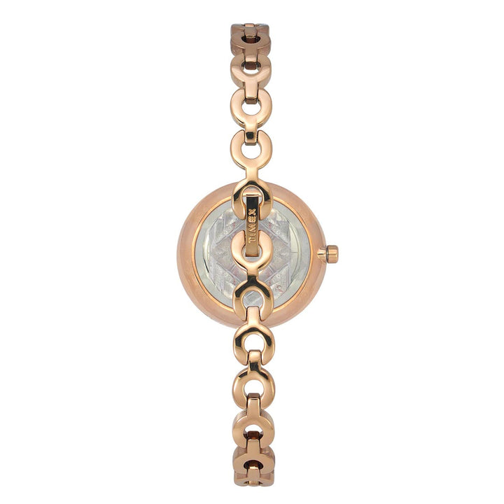 Timex Fria Women's Mother Of Pearl Dial Round Case 3 Hands Function Watch -TWEL15402