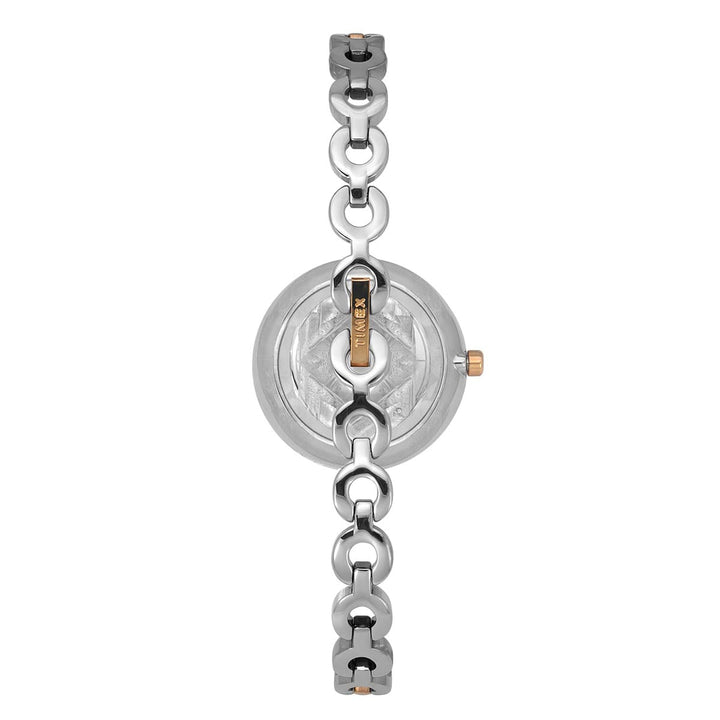 Timex Fria Women's Mother Of Pearl Dial Round Case 3 Hands Function Watch -TWEL15403