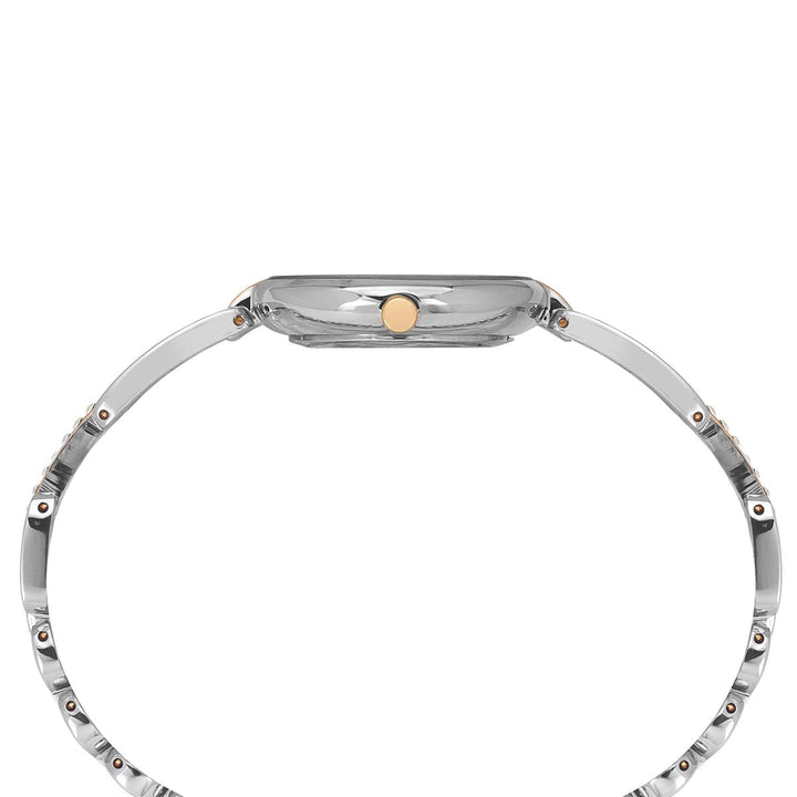 Timex Fria Women's Mother Of Pearl Dial Round Case 3 Hands Function Watch -TWEL15403