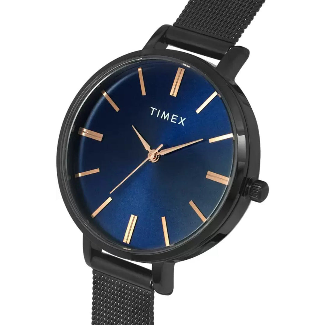 Timex Fashion Women's Blue Dial Round Case 3 Hands Function Watch -TWEL155SMU03