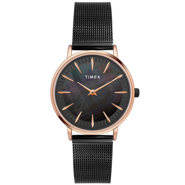 Timex Fashion Women's Mother Of Pearl Dial Round Case 2 Hands Function Watch -TWEL15608