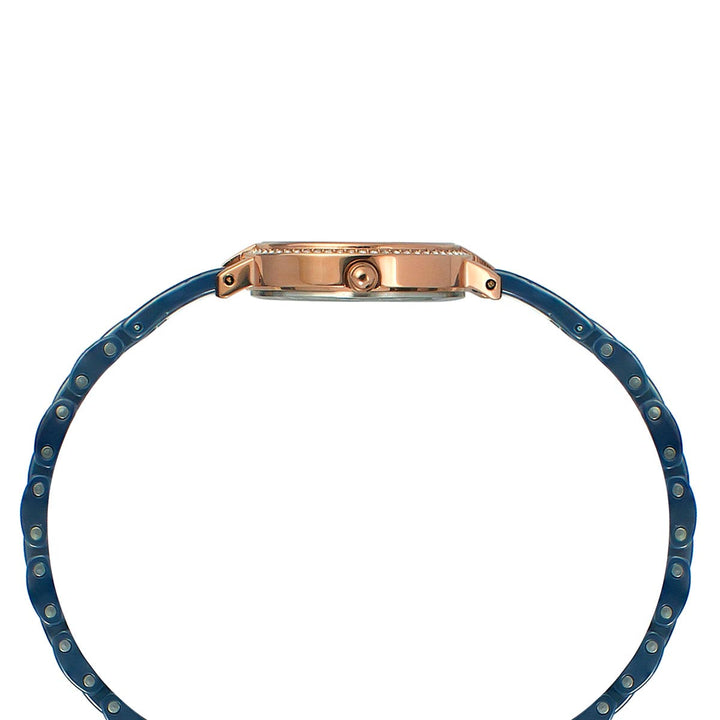 Timex Fashion Women's Mother Of Pearl Dial Round Case 3 Hands Function Watch -TWEL15702