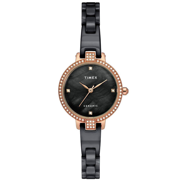 Timex Fashion Women's Mother Of Pearl Dial Round Case 3 Hands Function Watch -TWEL15703