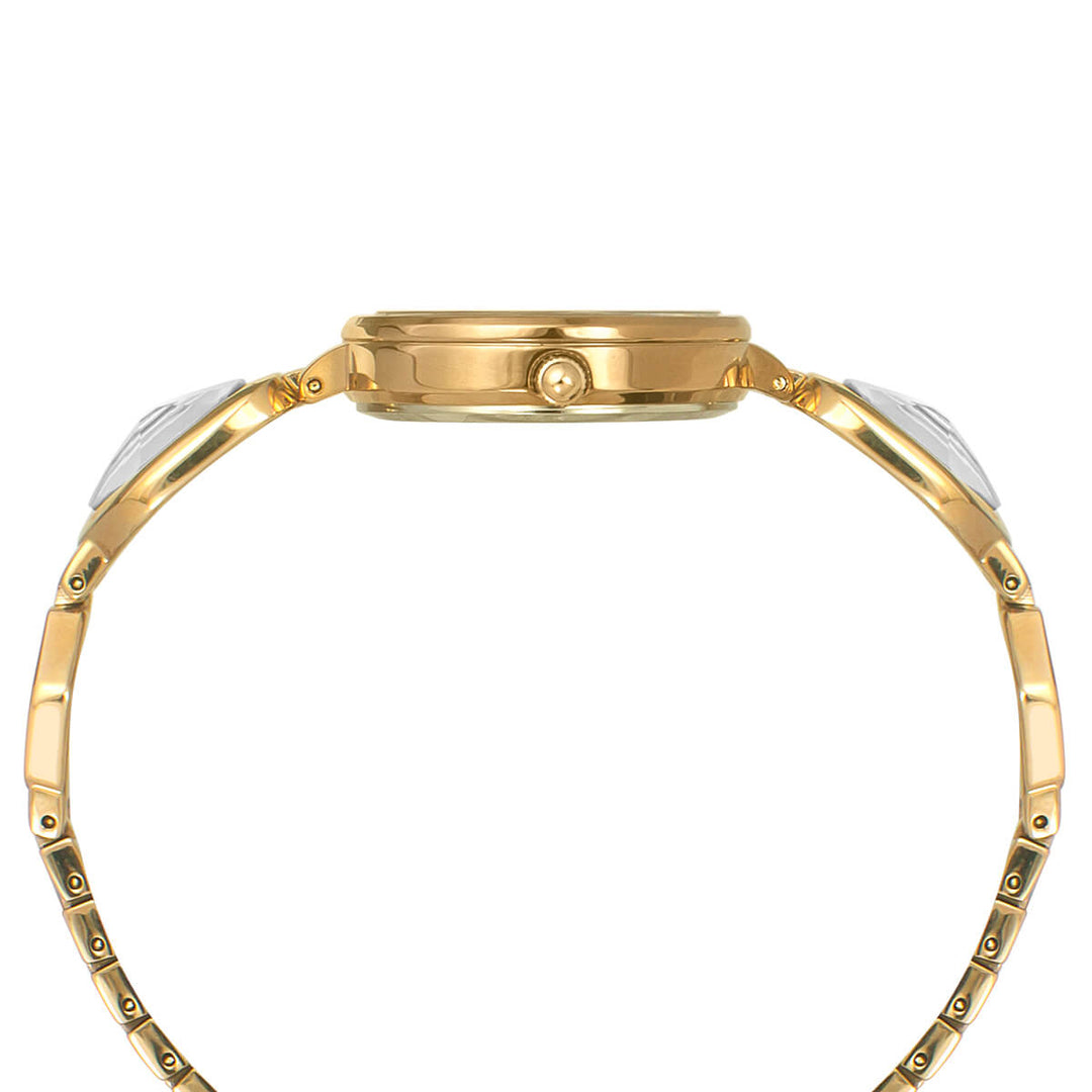 Timex Fria Women's Mother Of Pearl Dial Round Case 3 Hands Function Watch -TWEL15900