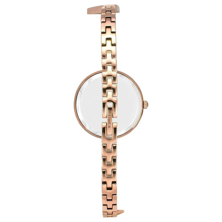 Timex Fria Women's Mother Of Pearl Dial Round Case 3 Hands Function Watch -TWEL15901