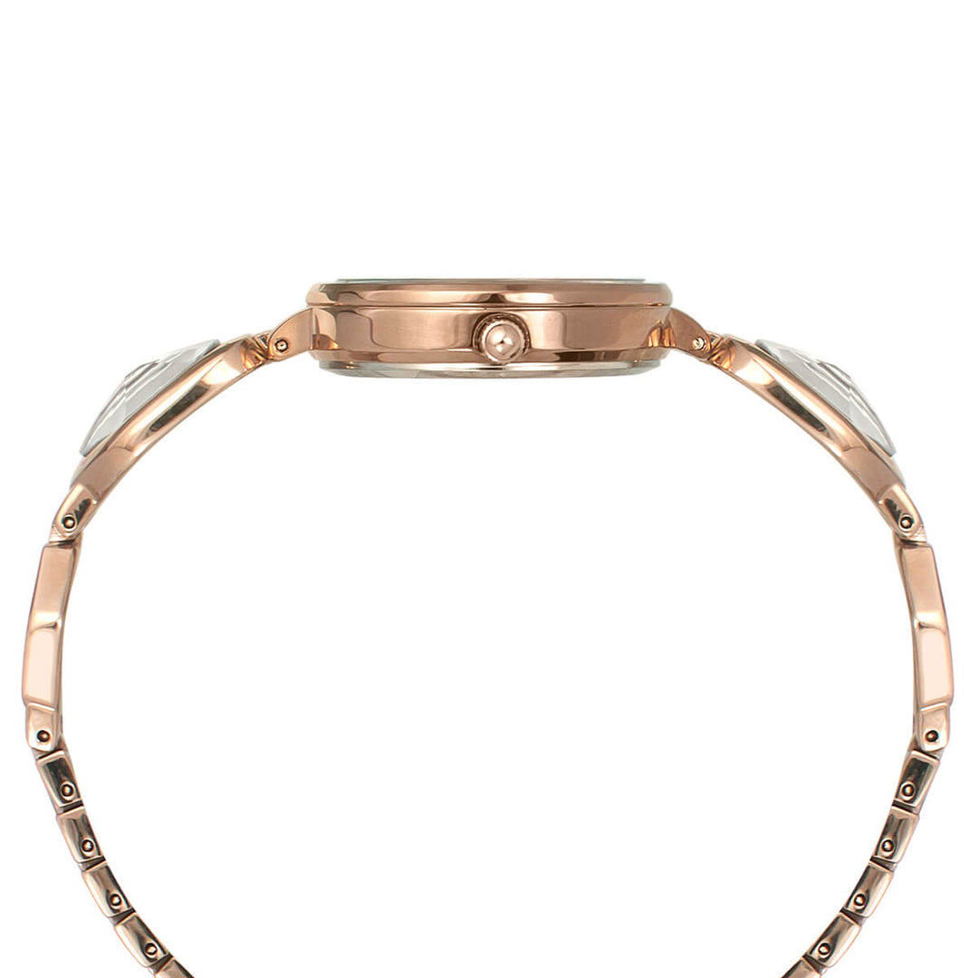 Timex Fria Women's Mother Of Pearl Dial Round Case 3 Hands Function Watch -TWEL15901