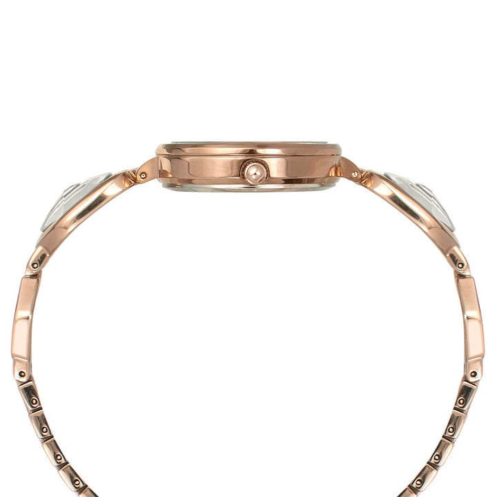 Timex Fria Women's Mother Of Pearl Dial Round Case 3 Hands Function Watch -TWEL15901