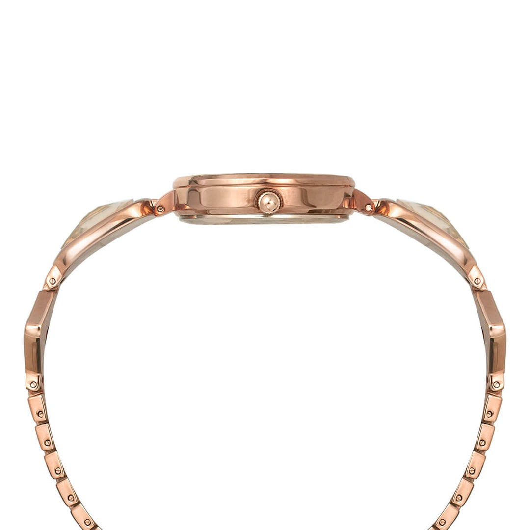 Timex Fria Women's Mother Of Pearl Dial Round Case 3 Hands Function Watch -TWEL15902