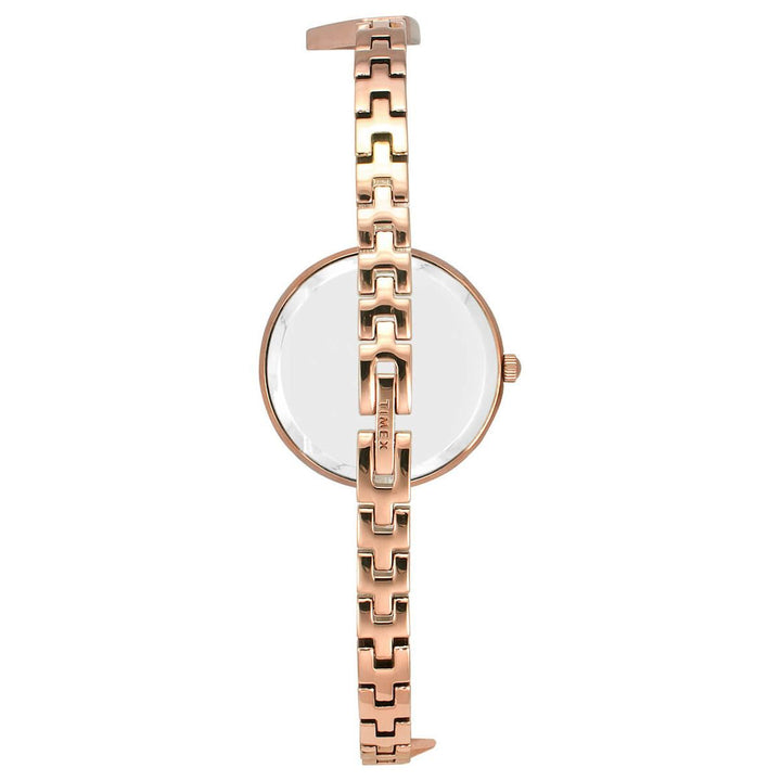 Timex Fria Women's Mother Of Pearl Dial Round Case 3 Hands Function Watch -TWEL15903