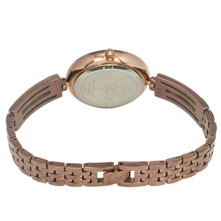 Timex Fria Women's Brown Dial Round Case 3 Hands Function Watch -TWEL16204