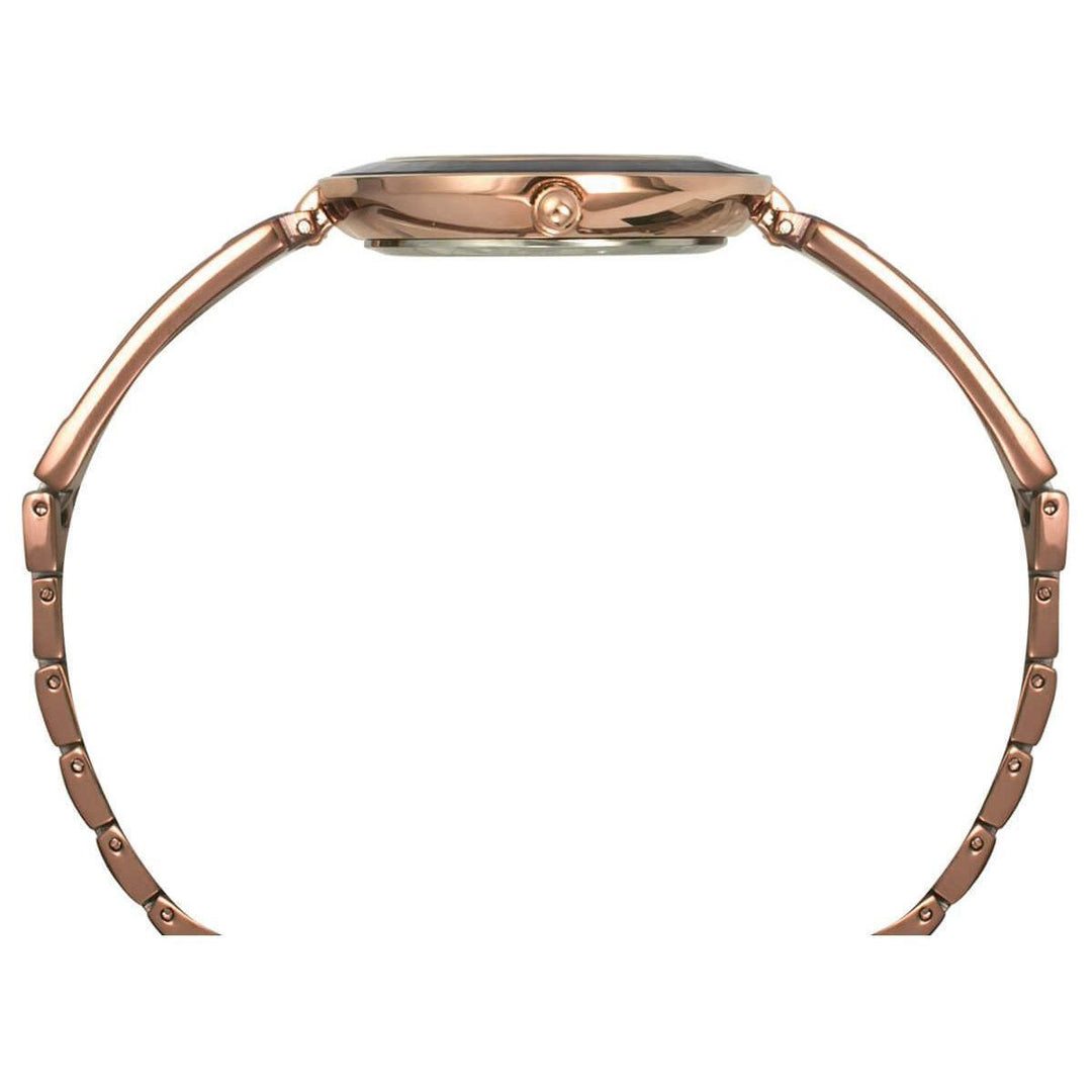 Timex Fria Women's Brown Dial Round Case 3 Hands Function Watch -TWEL16204