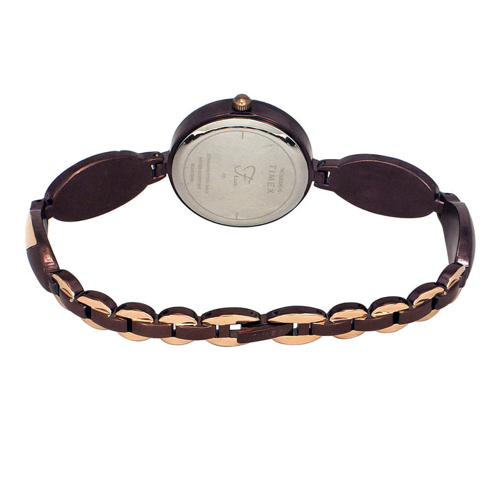 Timex Fria Women's Brown Dial Round Case 3 Hands Function Watch -TWEL16303
