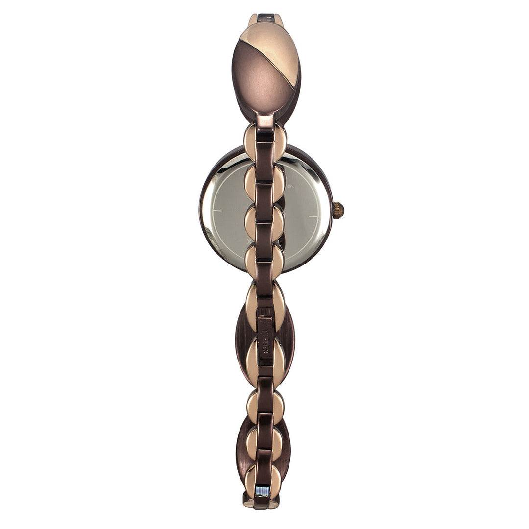 Timex Fria Women's Brown Dial Round Case 3 Hands Function Watch -TWEL16303