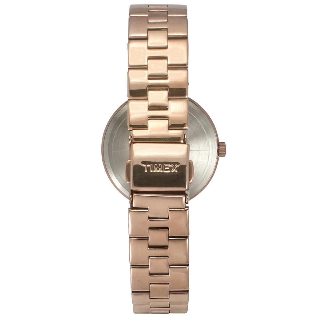 Timex Fashion Women's Rose Gold Dial Round Case Day Date Function Watch -TWEL16601