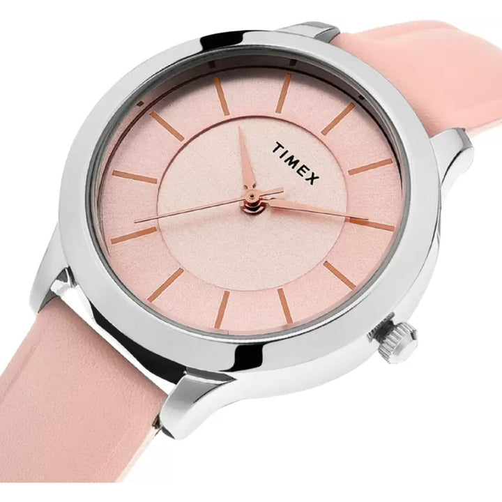 Timex Fashion Women's Pink Dial Round Case 3 Hands Function Watch -TWEL99SMU04