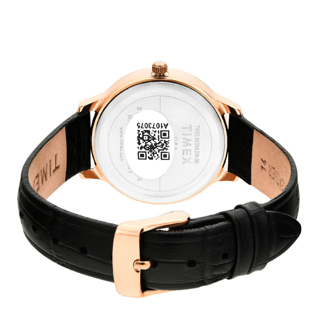 Timex Fashion Women's Black Dial Round Case 3 Hands Function Watch -TWEL99SMU06