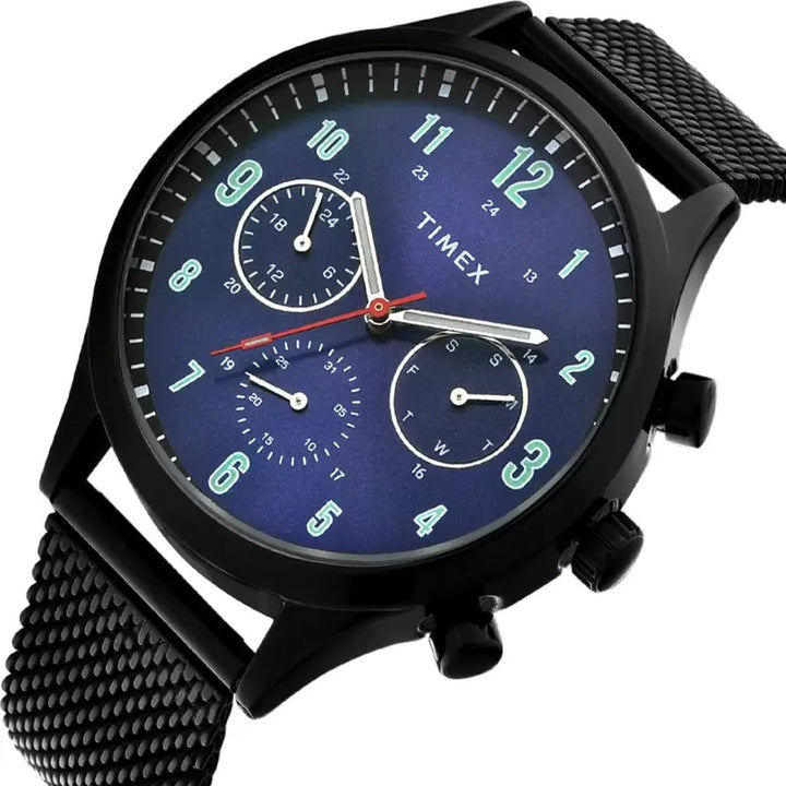 Timex Fashion Men's Blue Dial Round Case Multifunction Function Watch -TWHG03SMU02