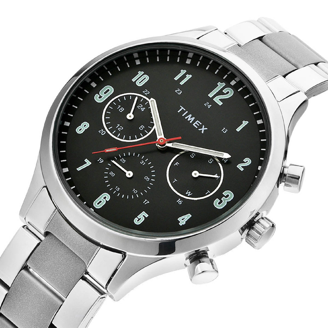 Timex Fashion Men's Black Dial Round Case Multifunction Function Watch -TWHG03SMU04
