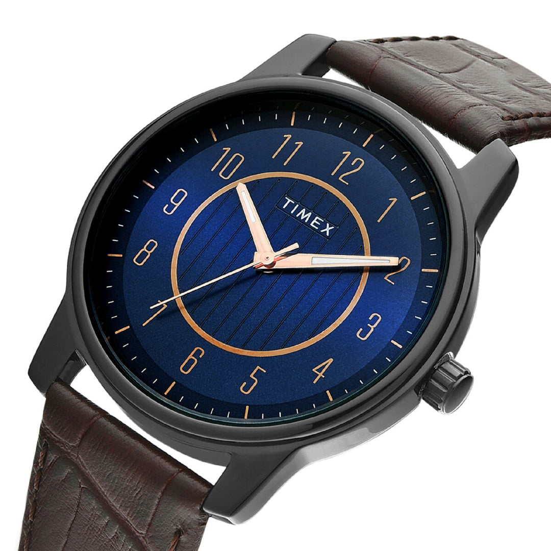 Timex Fashion Collection Premium Quality Men Analog Blue Dial Coloured Quartz Watch, Round Dial With 41mm Case Width - TWNTG07SMU01