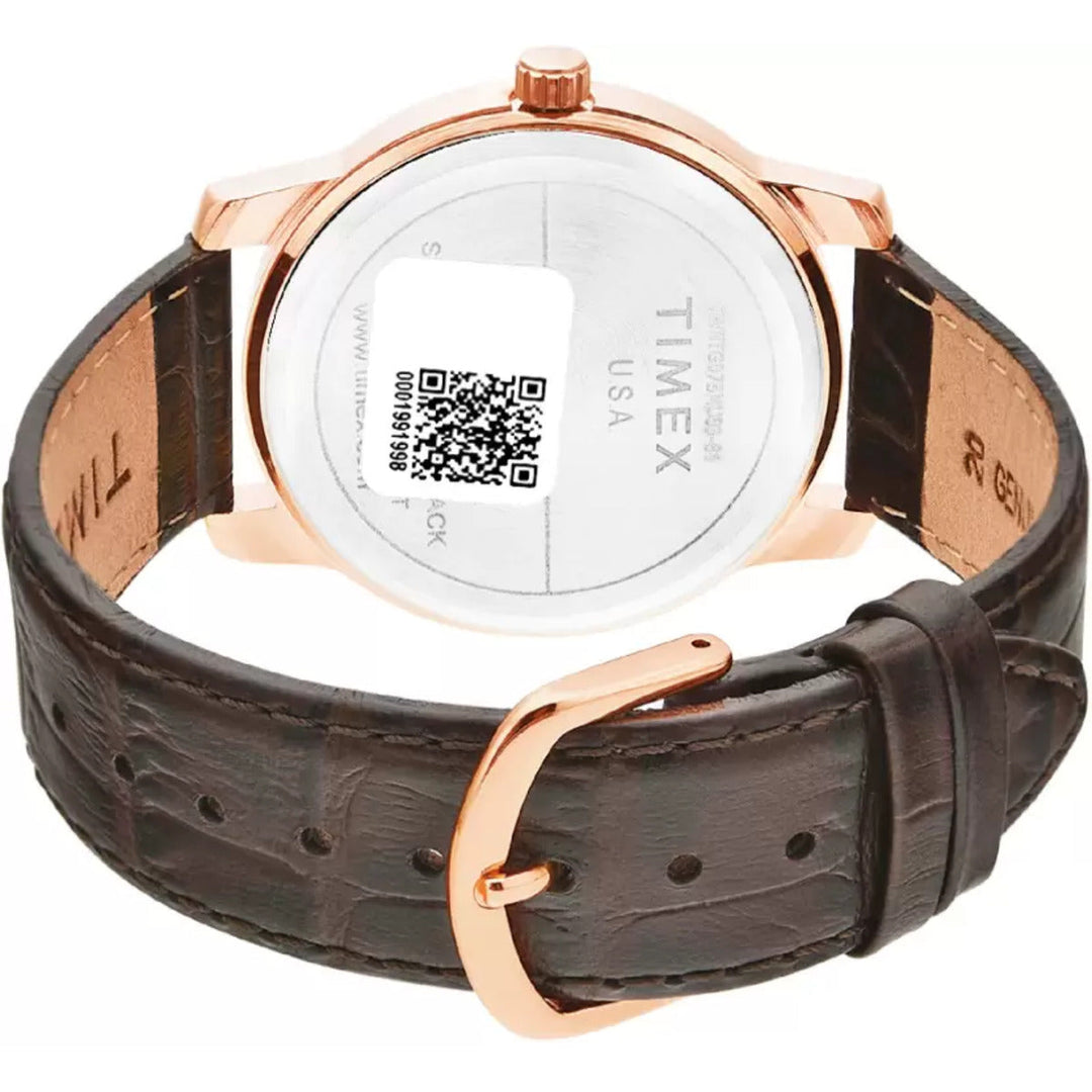 Timex Fashion Men's Rose Gold Dial Round Case 3 Hands Function Watch -TWNTG07SMU03